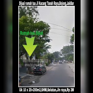 Dijual rumah tua di Jl Kacang Tanah Raya (Carina Sayang) Blok S,Bojong Indah,JakBar.