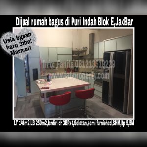 Dijual cepat rumah bagus di Puri Indah blok E,Jakarta Barat.