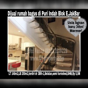 Dijual cepat rumah bagus di Puri Indah blok E,Jakarta Barat.