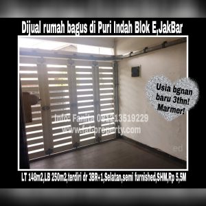 Dijual cepat rumah bagus di Puri Indah blok E,Jakarta Barat.