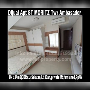 Dijual Apartment ST MORITZ Tower Ambasador,paling strategis di tengah2 Lippomal Puri.