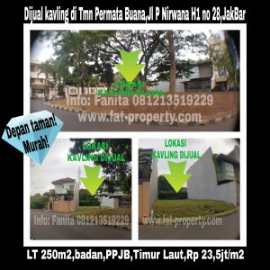 Dijual cepat kavling bagus di Perumahan elite Taman Permata Buana,Puri Indah,Jakarta Barat.