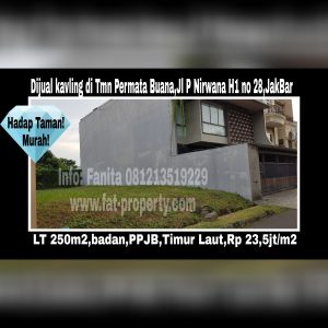 Dijual cepat kavling bagus di Perumahan elite Taman Permata Buana,Puri Indah,Jakarta Barat.