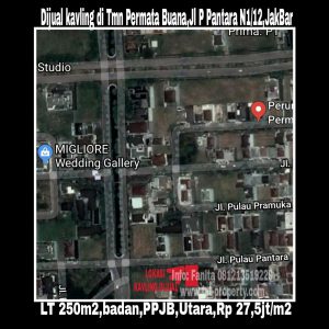 Dijual cepat kavling bagus di Perumahan elite Taman Permata Buana,Puri Indah,Jakarta Barat.