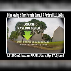 Dijual cepat kavling bagus di Perumahan elite Taman Permata Buana,Puri Indah,Jakarta Barat.