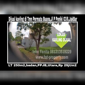 Dijual cepat kavling bagus di Perumahan elite Taman Permata Buana,Puri Indah,Jakarta Barat.