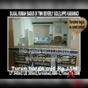 Dijual rumah mewah bagus di Taman Beverly Golf Jl Danau Sentani,Lippo Karawaci.