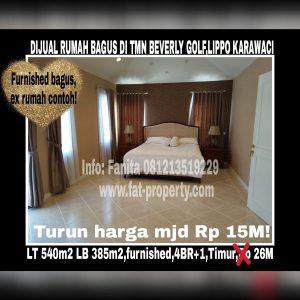 Dijual rumah mewah bagus di Taman Beverly Golf Jl Danau Sentani,Lippo Karawaci.