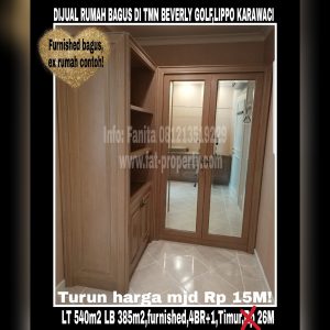 Dijual rumah mewah bagus di Taman Beverly Golf Jl Danau Sentani,Lippo Karawaci.