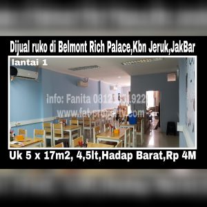 Dijual ruko bagus di Rich Palace Belmont Residence, Kebun Jeruk,Jakarta Barat.