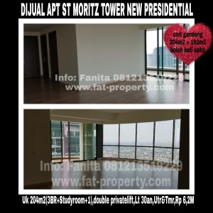 Dijual Apartment ST MORITZ Tower terbaru dan terbaik,New Presidential Tower Puri Indah Jakarta Barat