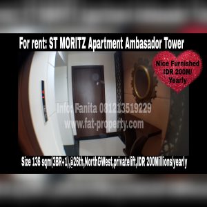 For rent: ST MORITZ Apartment @Jl Puri Indah,West Jakarta.