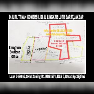 Dijual tanah komersil super strategis di Jl Lingkar Luar Barat (Jakarta Outer Ring Road West1),Jakarta Barat.