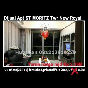 Dijual Apartment ST Moritz di Jl Puri Indah Jakarta Barat.
