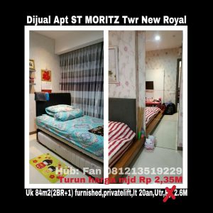 Dijual Apartment ST Moritz di Jl Puri Indah Jakarta Barat.