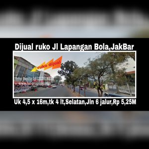 Dijual ruko bagus di Jl Lapangan Bola,Jakarta Barat.