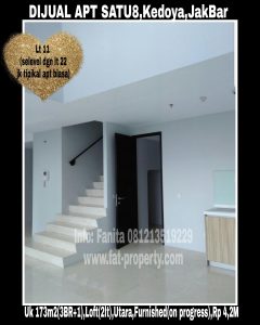 Dijual Apartemen Satu8 Residence,Kedoya,Jakarta Barat.