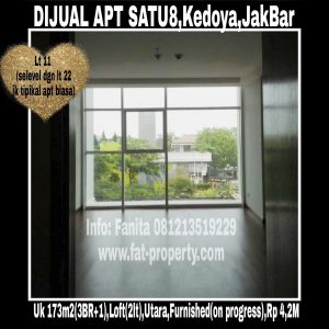 Dijual Apartemen Satu8 Residence,Kedoya,Jakarta Barat.