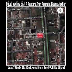 Dijual kavling bagus di perumahan elite sistem cluster yang sangat aman,di Taman Permata Buana,
