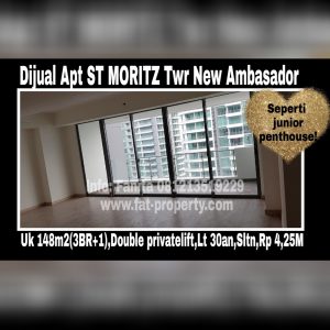 Dijual Apartment ST MORITZ Tower New Ambasador, tower paling high end dan terbaru serta paling strategis di tengah2 mal.