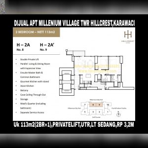 Dijual Apartment Millenium Village Tower Hillcrest,Lippo Karawaci.