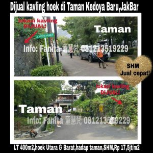 Dijual cepat kavling bagus untuk hunian di Taman Kedoya Baru,Jakarta Barat.