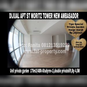 Dijual Apartment ST MORITZ Tower New Ambasador, tower paling high end dan terbaru serta paling strategis di tengah2 mal.