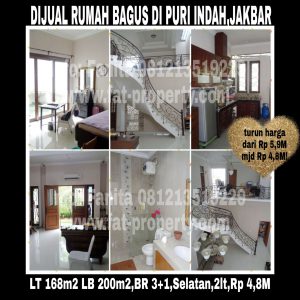 Dijual cepat rumah bagus di Puri Indah blok D,Jakarta Barat.
