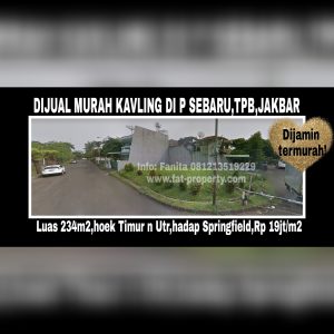 Dijual kavling di Pulau Sebaru Hoek L2/14, Taman Permata Buana,Jakarta Barat.