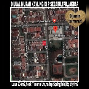 Dijual kavling di Pulau Sebaru Hoek L2/14, Taman Permata Buana,Jakarta Barat.