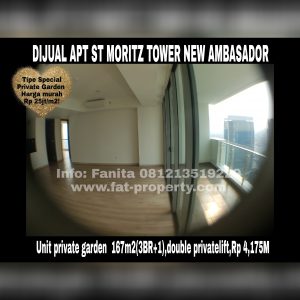Dijual Apartment ST MORITZ Tower New Ambasador, tower paling high end dan terbaru serta paling strategis di tengah2 mal.