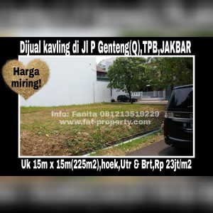 Dijual kavling bagus di perumahan elite sistem cluster yang sangat aman,di Taman Permata Buana tahap 3(terbaru),