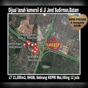 Dijual tanah komersil di Batam.