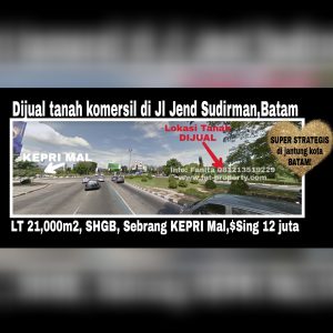 Dijual tanah komersil di Batam.