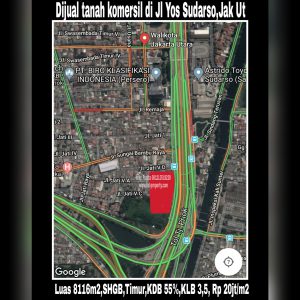 Dijual tanah komersil di Jl Yos Sudarso kav 43-44, Jkt Utara.