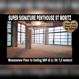 Dijual unit Super Signature Penthouse Apartment ST MORITZ Tower Ambasador, di atas unit Super Penthouse.