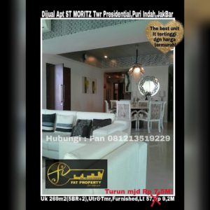 Dijual Apartment ST MORITZ Tower Presidential the best unit in the best tower ukuran 269m2.