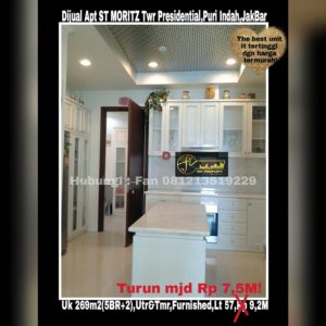 Dijual Apartment ST MORITZ Tower Presidential the best unit in the best tower ukuran 269m2.