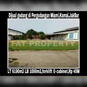 Dijual gudang bagus di Pergudangan MIAMI,Kapuk Kamal,Jakarta Barat.