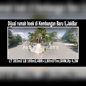 Dijual rumah sudut bagus di Perumahan Kembangan Baru Di Puri Indah Jl Kembangan Baru 5