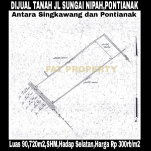 Dijual tanah di Jl Sungai Nipah,Pontianak,KALBAR.