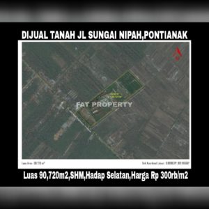 Dijual tanah di Jl Sungai Nipah,Pontianak,KALBAR.
