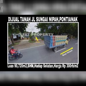 Dijual tanah di Jl Sungai Nipah,Pontianak,KALBAR.