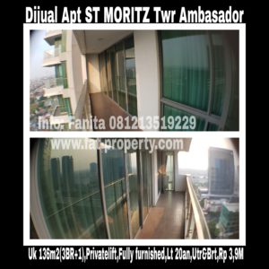 Dijual Apartment ST MORITZ Tower Ambasador,paling strategis di tengah2 Lippomal Puri.