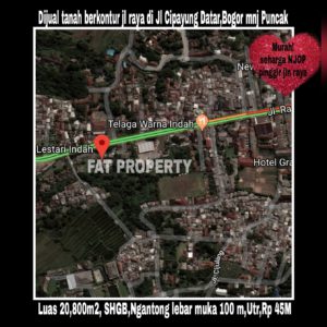 DIJUAL tanah komersil ex hotel di Jl Cipayung arah ke Jl Raya Puncak,Jawa Barat.