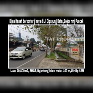 DIJUAL tanah komersil ex hotel di Jl Cipayung arah ke Jl Raya Puncak,Jawa Barat.