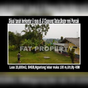 DIJUAL tanah komersil ex hotel di Jl Cipayung arah ke Jl Raya Puncak,Jawa Barat.