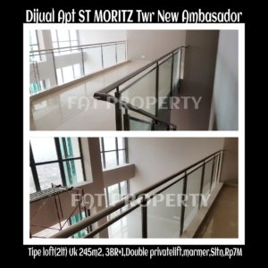 Dijual Apartment ST MORITZ Tower New Ambasador, tower paling high end dan terbaru serta paling strategis di tengah2 mal.
