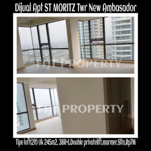 Dijual Apartment ST MORITZ Tower New Ambasador, tower paling high end dan terbaru serta paling strategis di tengah2 mal.