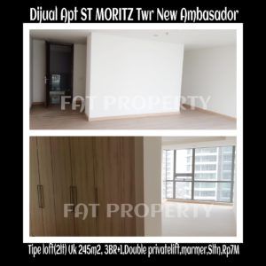 Dijual Apartment ST MORITZ Tower New Ambasador, tower paling high end dan terbaru serta paling strategis di tengah2 mal.